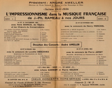 Programmme saison 1953-1954